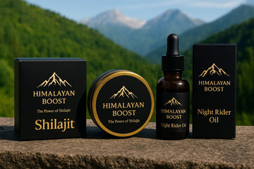Himalayan Boost Pure Shilajit Resin &amp; Night Rider Massage Oil Combo Pack